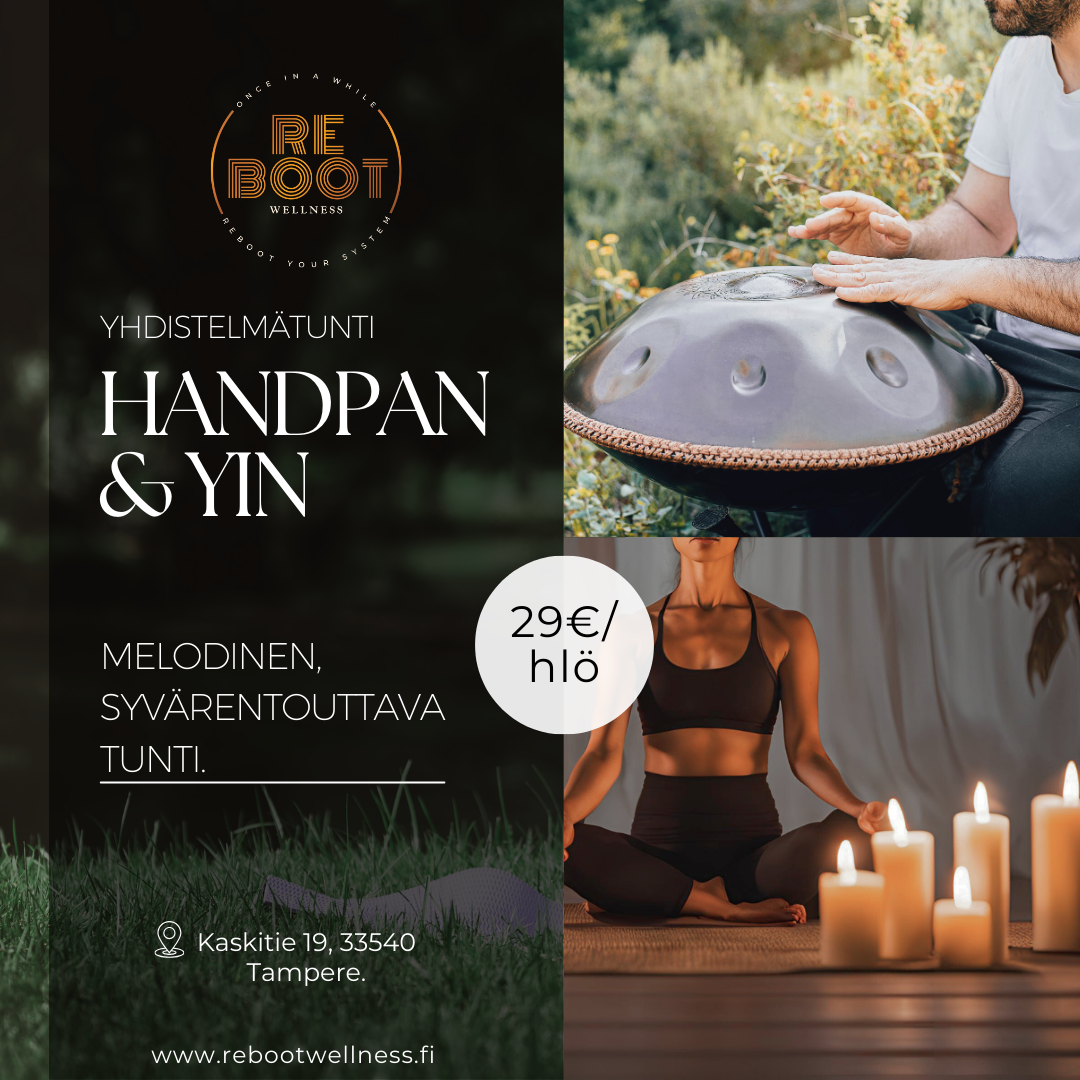 Handpan soitin livenä ja rauhallinen Yin jooga